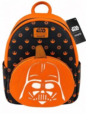 Loungefly Star Wars Darth Vader Pumpkin Glow In Dark Mini Backpack NWT Halloween